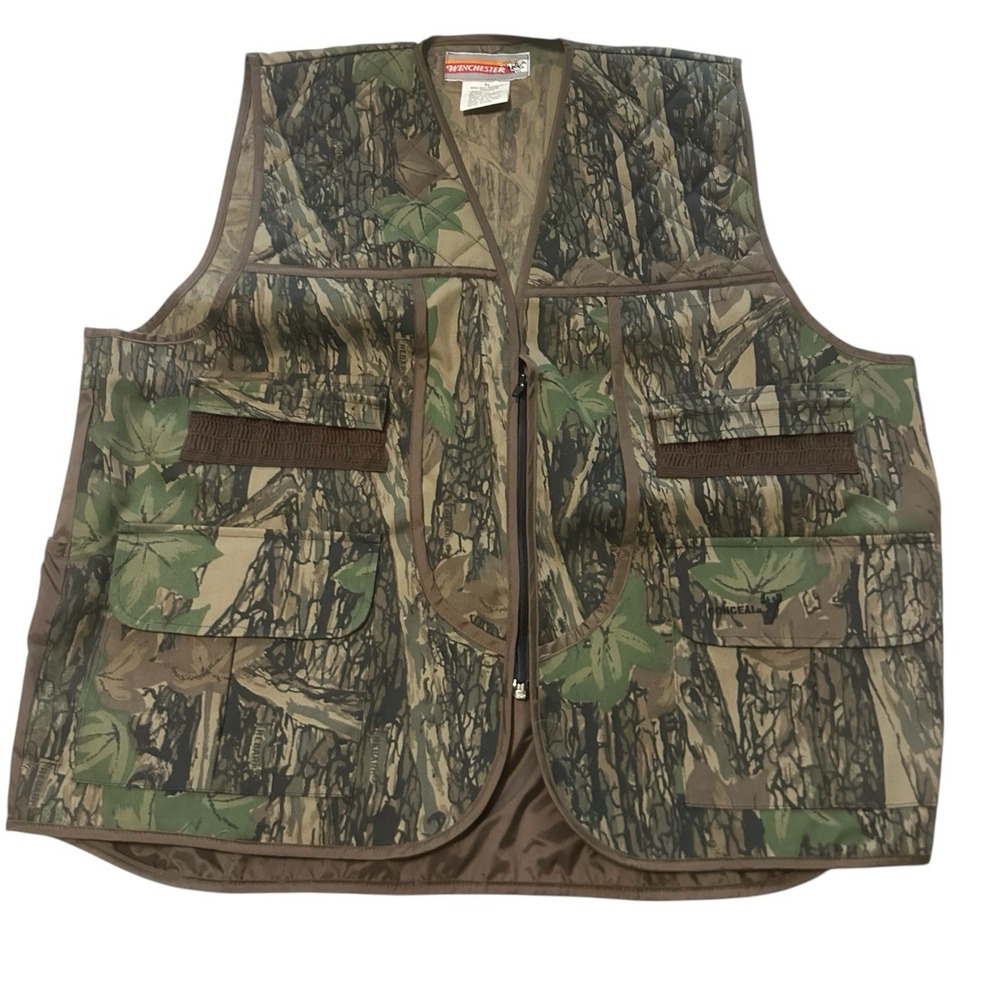 Vintage Winchester Conceal Carry Hunting Rebark Vest Mens XL Multicolor Camo